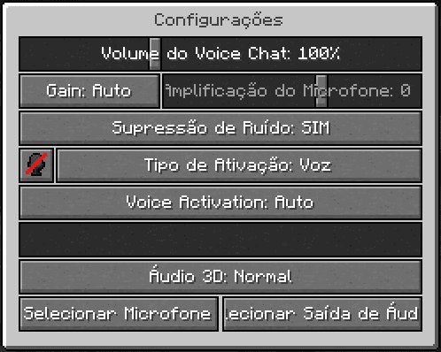 Configurações do Simple Voice Chat Configurações do Simple Voice Chat